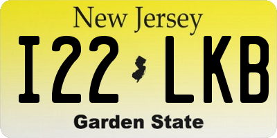 NJ license plate I22LKB