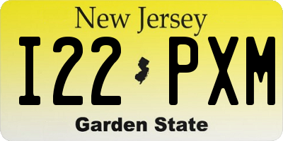 NJ license plate I22PXM
