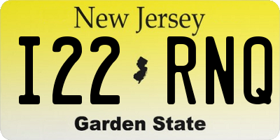 NJ license plate I22RNQ