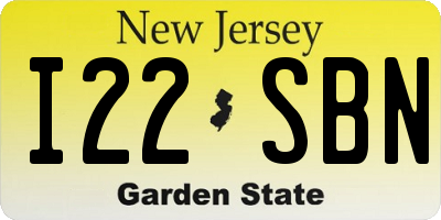 NJ license plate I22SBN