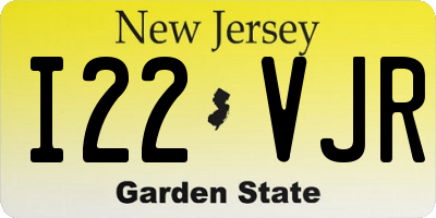 NJ license plate I22VJR