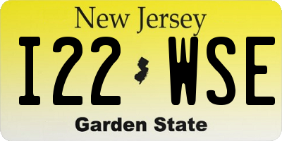 NJ license plate I22WSE
