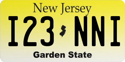 NJ license plate I23NNI