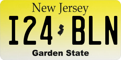 NJ license plate I24BLN
