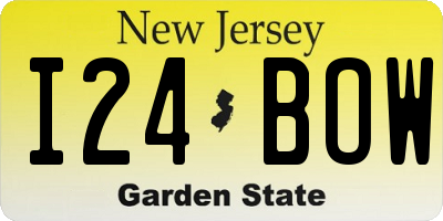 NJ license plate I24BOW