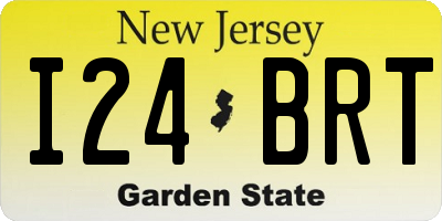 NJ license plate I24BRT