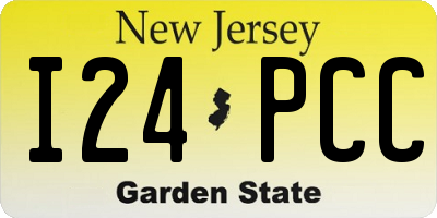 NJ license plate I24PCC
