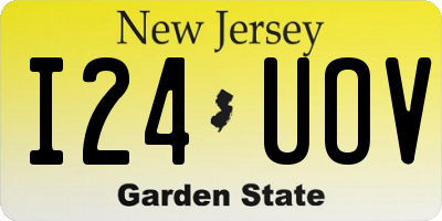 NJ license plate I24UOV