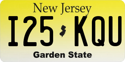 NJ license plate I25KQU