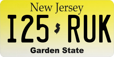 NJ license plate I25RUK