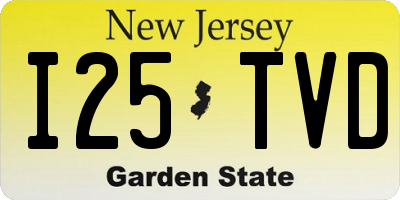 NJ license plate I25TVD