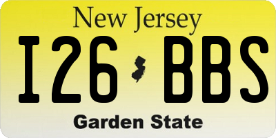 NJ license plate I26BBS