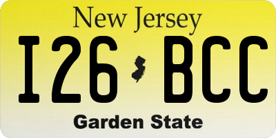 NJ license plate I26BCC