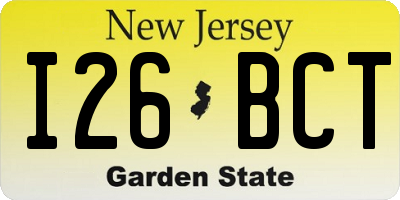 NJ license plate I26BCT
