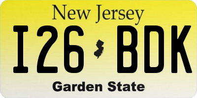 NJ license plate I26BDK