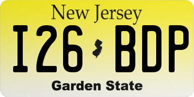 NJ license plate I26BDP