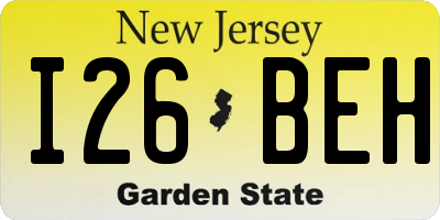 NJ license plate I26BEH