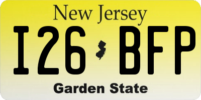 NJ license plate I26BFP