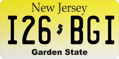 NJ license plate I26BGI