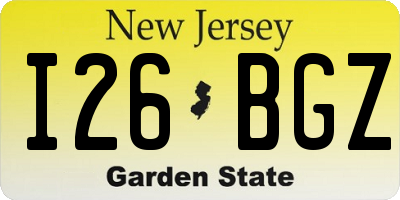NJ license plate I26BGZ