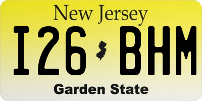NJ license plate I26BHM