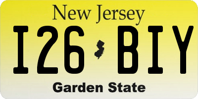 NJ license plate I26BIY