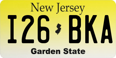 NJ license plate I26BKA