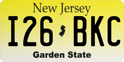 NJ license plate I26BKC