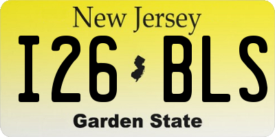 NJ license plate I26BLS