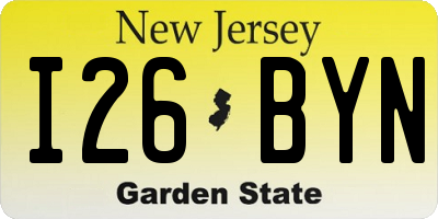 NJ license plate I26BYN