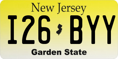 NJ license plate I26BYY
