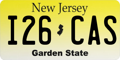 NJ license plate I26CAS