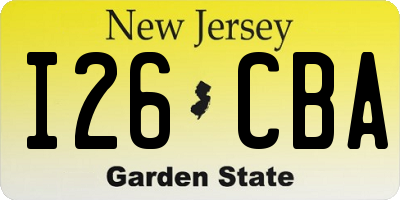 NJ license plate I26CBA