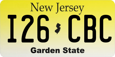 NJ license plate I26CBC