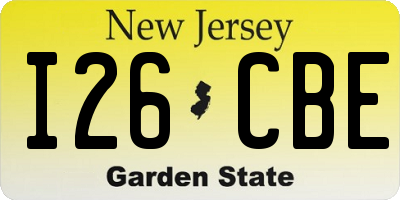 NJ license plate I26CBE