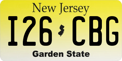 NJ license plate I26CBG