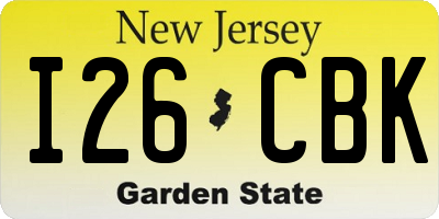NJ license plate I26CBK