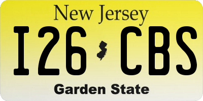 NJ license plate I26CBS
