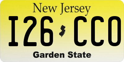 NJ license plate I26CCO