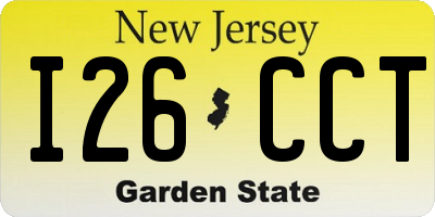 NJ license plate I26CCT