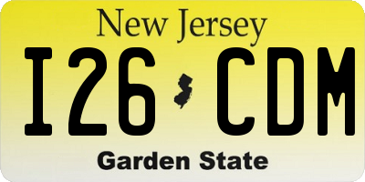 NJ license plate I26CDM