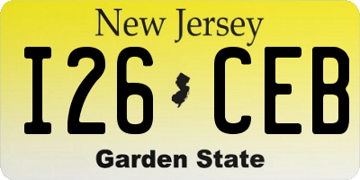 NJ license plate I26CEB