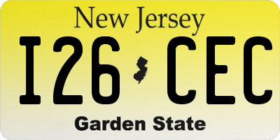 NJ license plate I26CEC