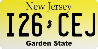 NJ license plate I26CEJ