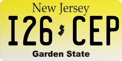 NJ license plate I26CEP