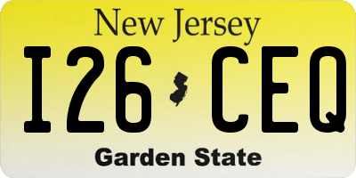 NJ license plate I26CEQ