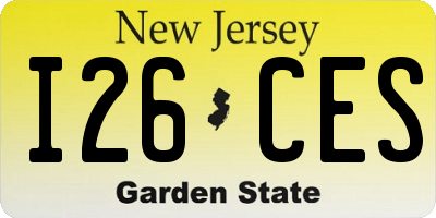 NJ license plate I26CES