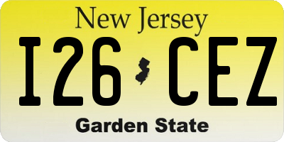 NJ license plate I26CEZ
