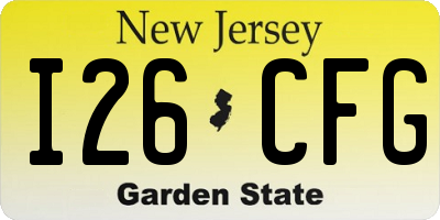 NJ license plate I26CFG