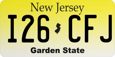 NJ license plate I26CFJ
